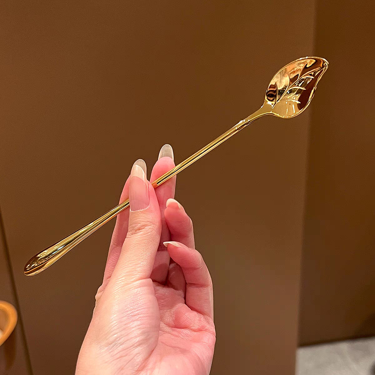 葉形 コーヒースプーン 食器 ステンレス 創意的 キッチン用品 可愛い(画像 4 / 5)