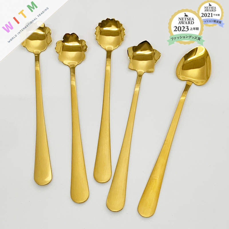 ハート柄 星柄 デザート スプーン 食器 ステンレス 創意的 キッチン用品 可愛い