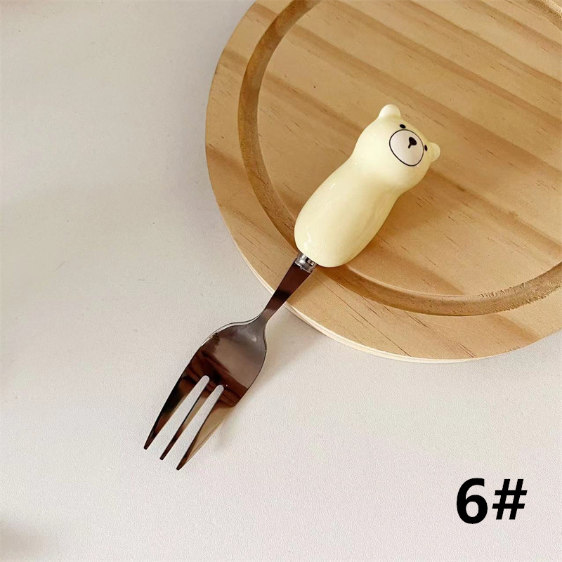 熊柄 スプーン 食器 ステンレス セラミック 創意的 キッチン用品 可愛い(画像 5 / 5)