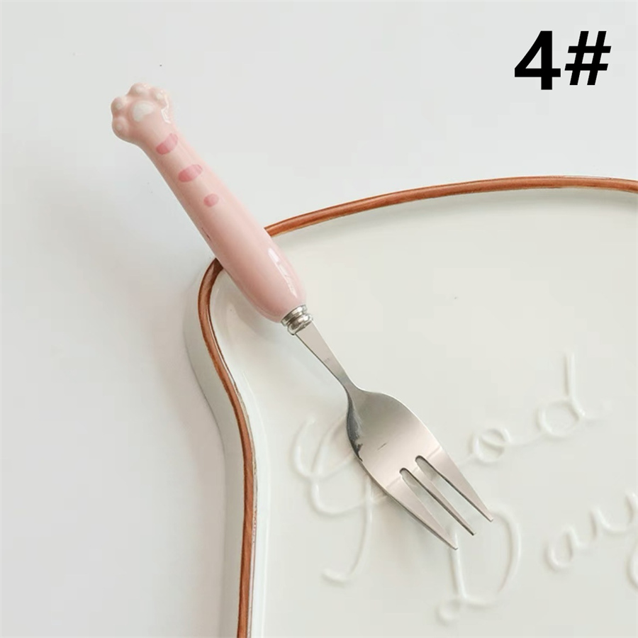 肉球 スプーン 食器 ステンレス セラミック 創意的 キッチン用品 可愛い(画像 5 / 5)